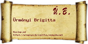 Ürményi Brigitta névjegykártya